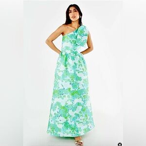 Elegant One-Shoulder Floral Wedding Dress